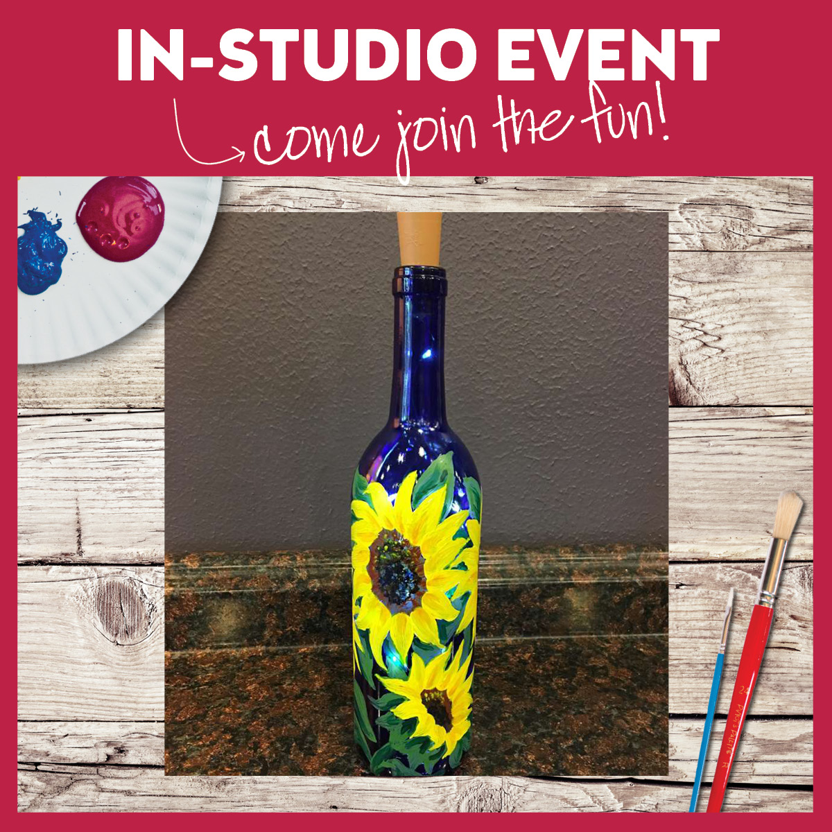 Sunflower Wine Bottle